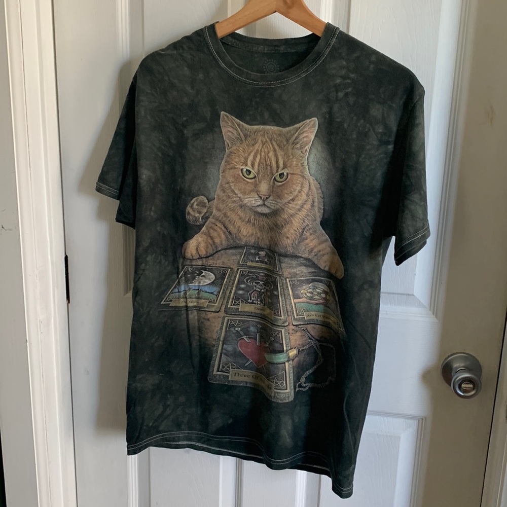 Green Tye-Dye Tarot Cat T-Shirt